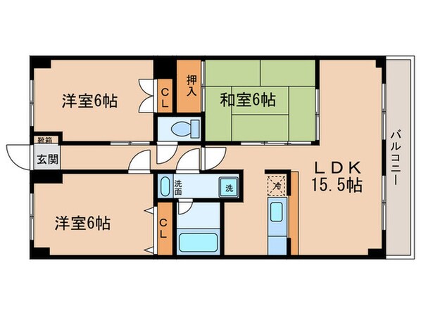 サンライトマンションⅢ東棟の物件間取画像